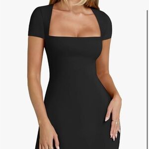 Amazon Black Square Neck Dress